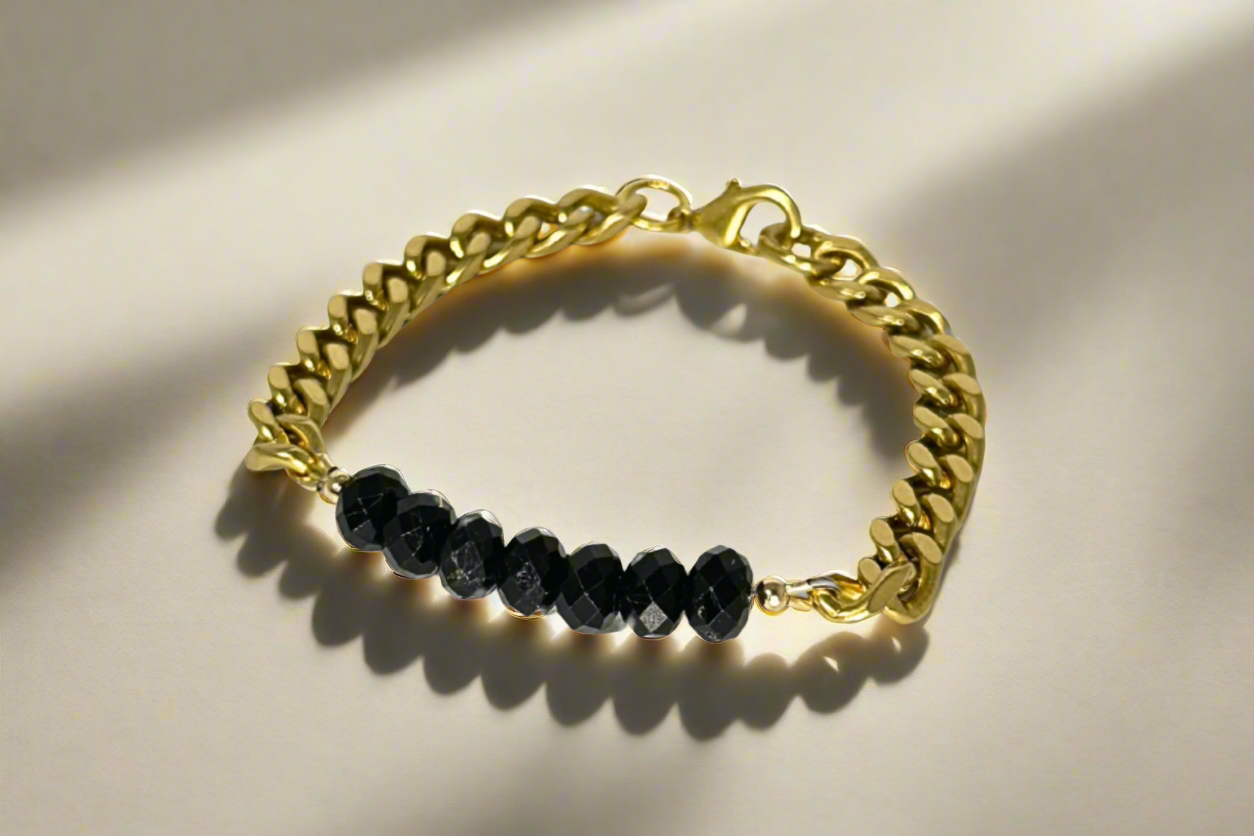 Remix: Faceted Black Tourmaline Bracelet-Bracelets-Vixen Collection, Day Spa and Women's Boutique Located in Seattle, Washington