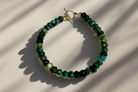 Luxe: Faceted Moss Agate Bracelet-Bracelets-Vixen Collection, Day Spa and Women's Boutique Located in Seattle, Washington