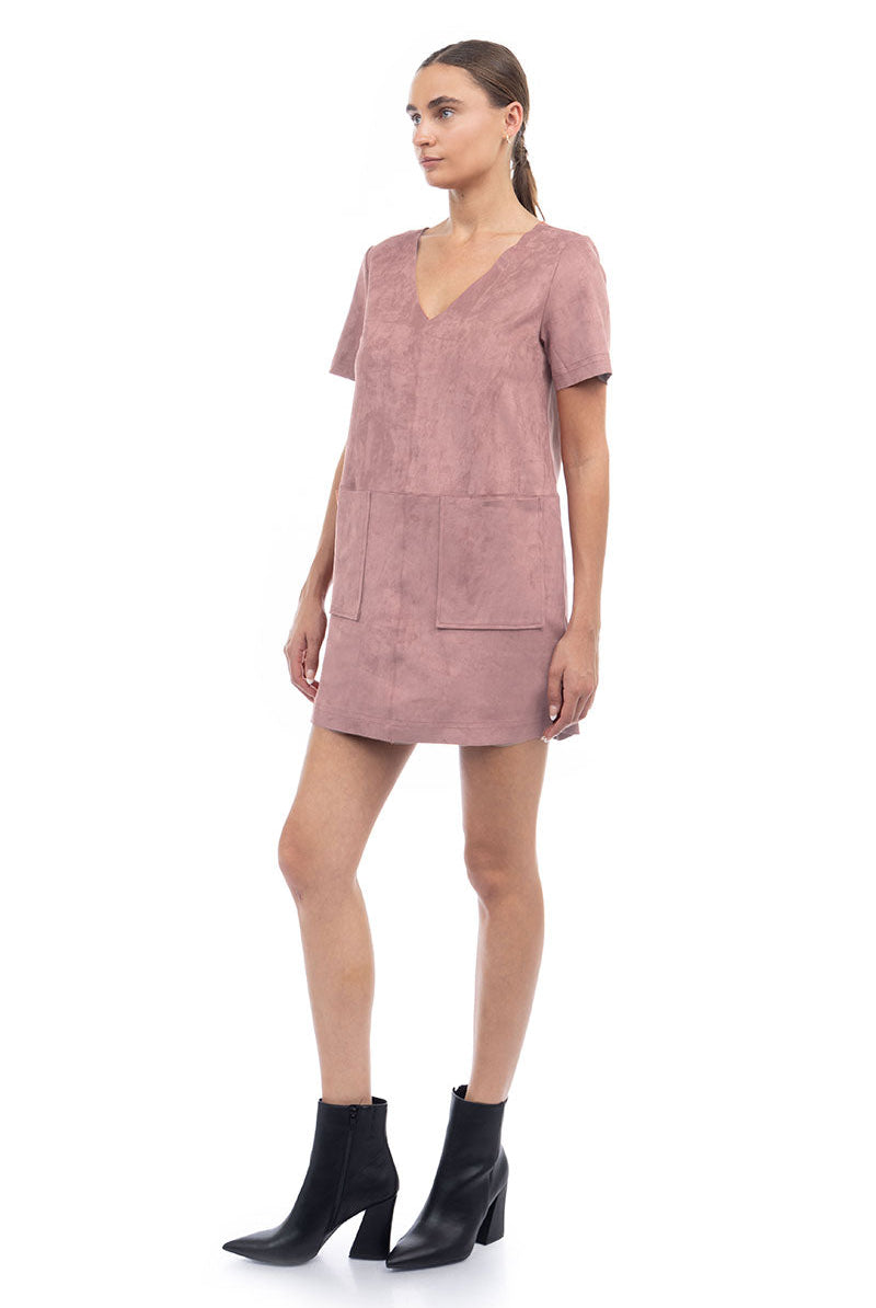 Maeve Suede V Neck Dress-Dresses-Vixen Collection, Day Spa and Women's Boutique Located in Seattle, Washington