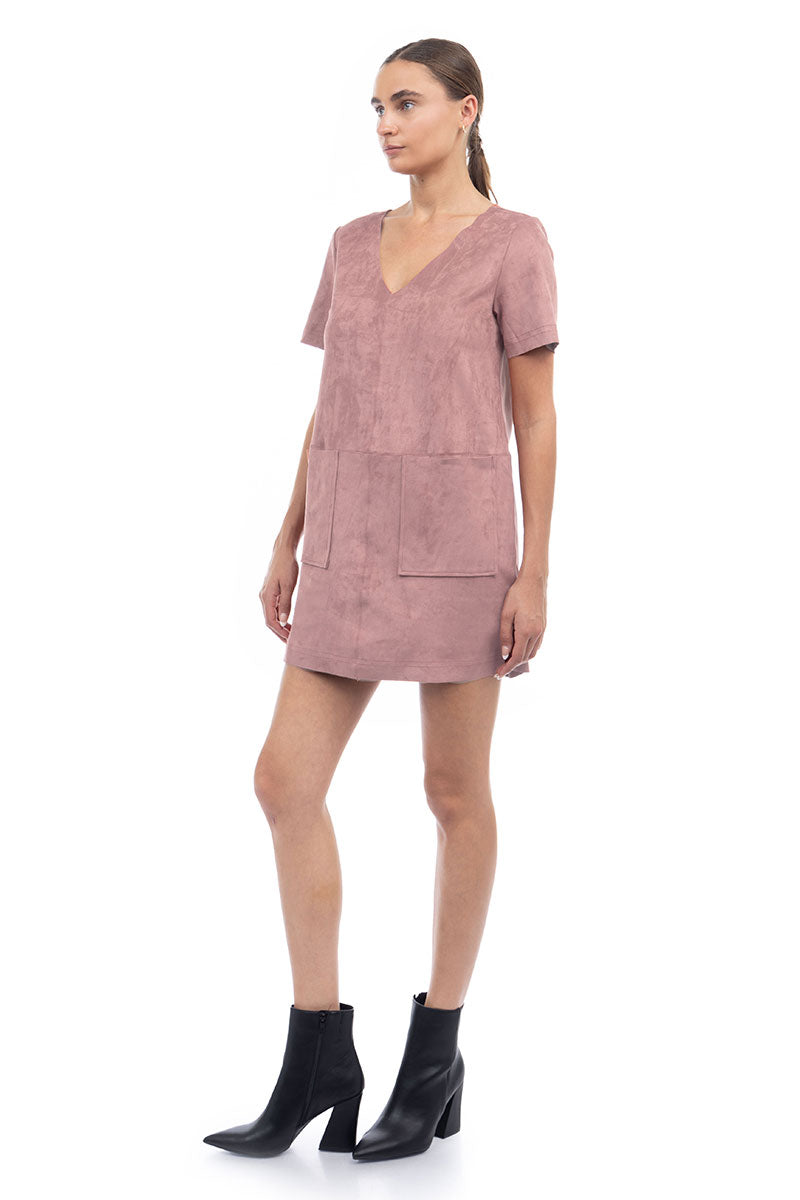 Maeve Suede V Neck Dress-Dresses-Vixen Collection, Day Spa and Women's Boutique Located in Seattle, Washington