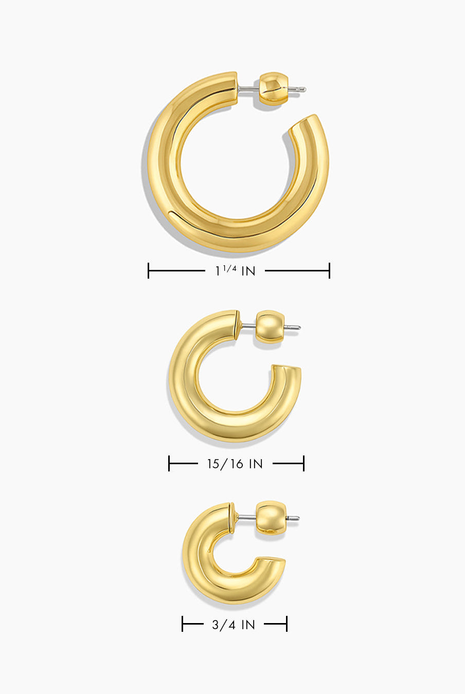 Lou Statement Small Hoops Gold-Earrings-Vixen Collection, Day Spa and Women's Boutique Located in Seattle, Washington