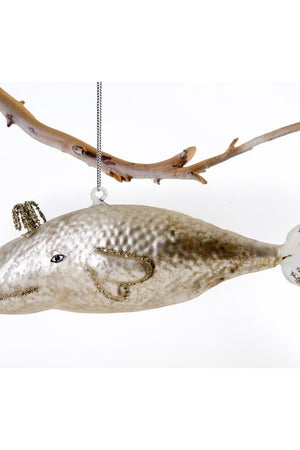 Whale Ornament Cream-Ornaments-Vixen Collection, Day Spa and Women's Boutique Located in Seattle, Washington