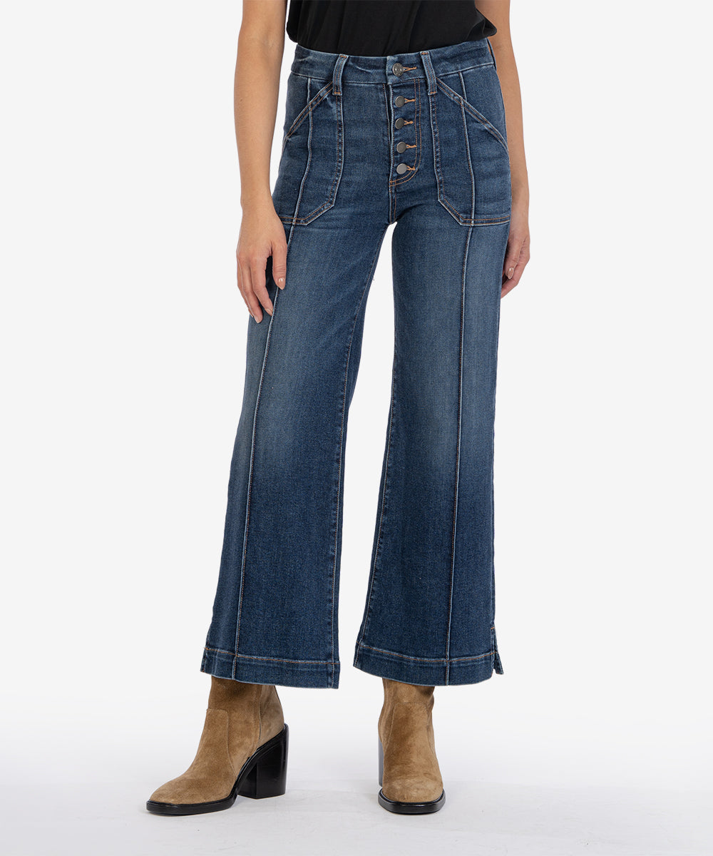 Meg High Waist Ankle Wide Leg Jeans-Denim-Vixen Collection, Day Spa and Women's Boutique Located in Seattle, Washington
