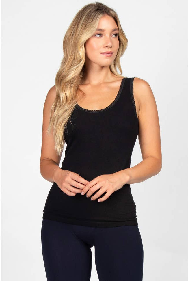 Harmony Tank with Lace Trim-Tank Tops-Vixen Collection, Day Spa and Women's Boutique Located in Seattle, Washington