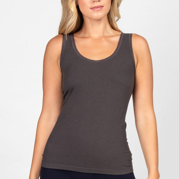 Harmony Tank with Lace Trim-Tank Tops-Vixen Collection, Day Spa and Women's Boutique Located in Seattle, Washington