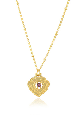 Diamond Shaped Pendant with a Pink Tourmaline-Necklaces-Vixen Collection, Day Spa and Women's Boutique Located in Seattle, Washington