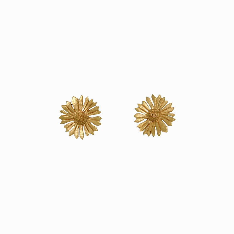 Gold Flower Post Earrings-Earrings-Vixen Collection, Day Spa and Women's Boutique Located in Seattle, Washington