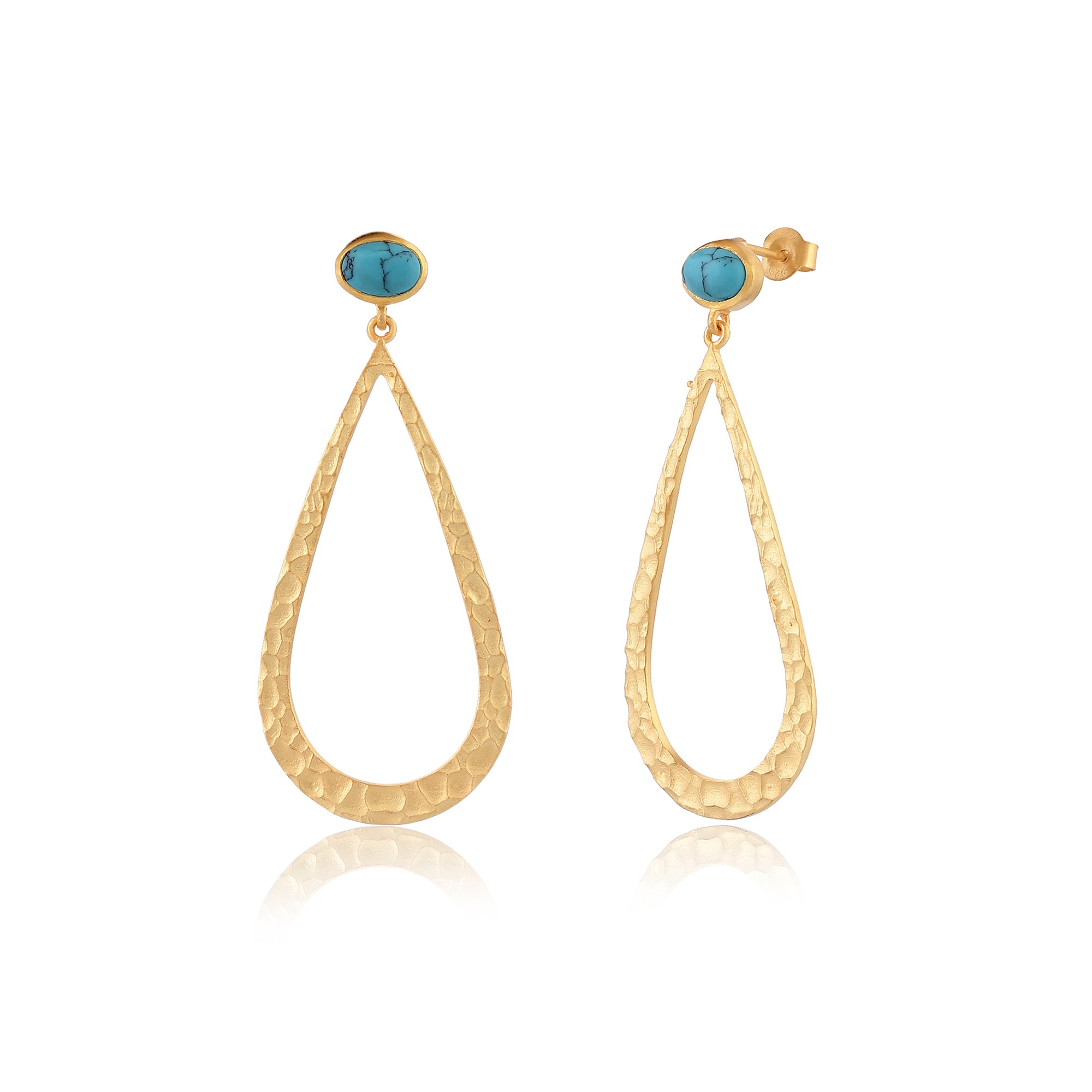 Blue Turquoise Studs-Earrings-Vixen Collection, Day Spa and Women's Boutique Located in Seattle, Washington