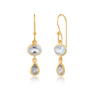 Two Stone Blue Topaz Earrings-Earrings-Vixen Collection, Day Spa and Women's Boutique Located in Seattle, Washington