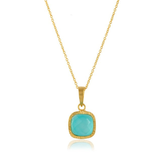 Aqua Chalcy Pendant-Necklaces-Vixen Collection, Day Spa and Women's Boutique Located in Seattle, Washington