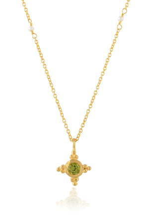 Peridot Flower Pendant-Necklaces-Vixen Collection, Day Spa and Women's Boutique Located in Seattle, Washington