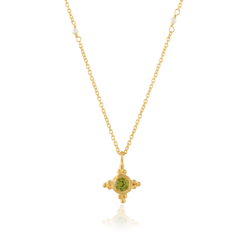 Peridot Flower Pendant-Necklaces-Vixen Collection, Day Spa and Women's Boutique Located in Seattle, Washington