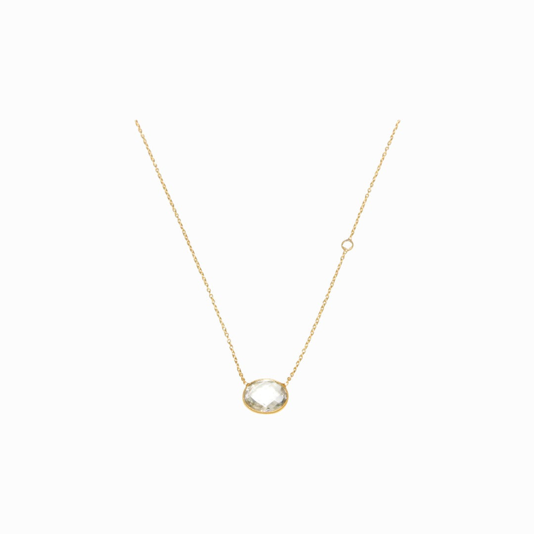 Green Amethyst Oval Pendant-Necklaces-Vixen Collection, Day Spa and Women's Boutique Located in Seattle, Washington