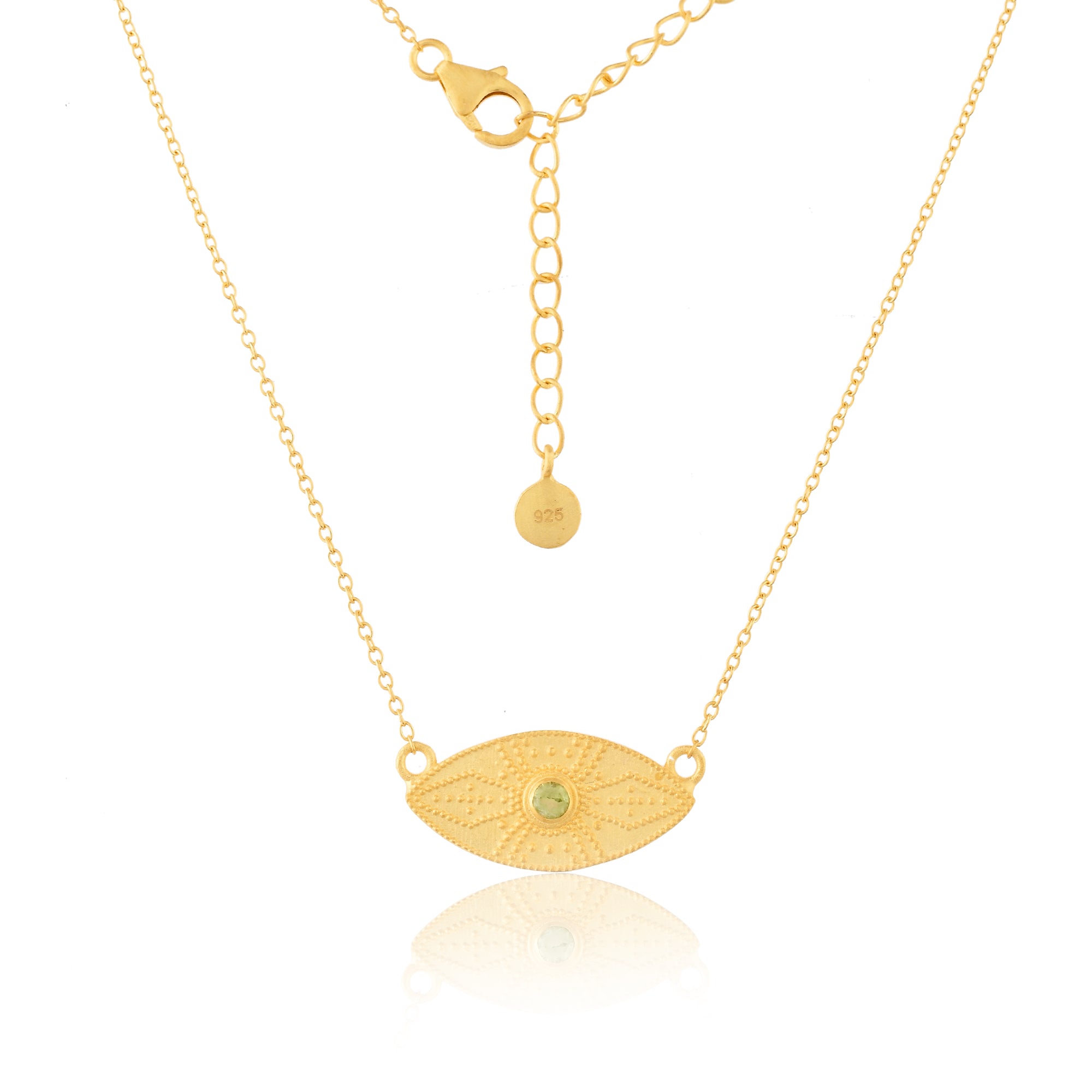 Peridot Ellipse Pendant-Necklaces-Vixen Collection, Day Spa and Women's Boutique Located in Seattle, Washington