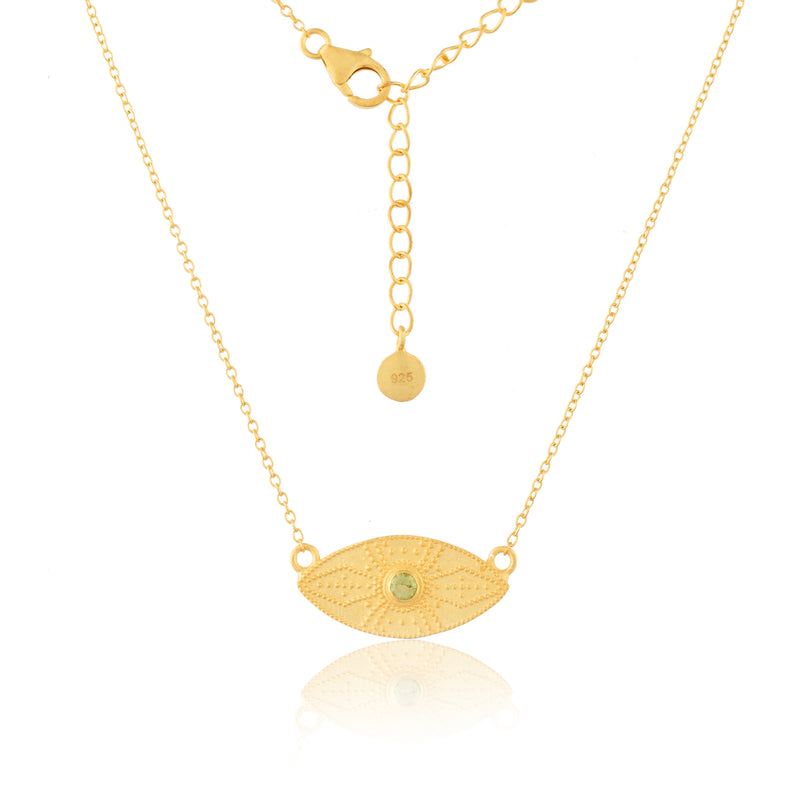 Peridot Ellipse Pendant-Necklaces-Vixen Collection, Day Spa and Women's Boutique Located in Seattle, Washington