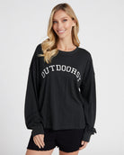Outdoorsy Long Sleeve Top-Loungewear Tops-Vixen Collection, Day Spa and Women's Boutique Located in Seattle, Washington