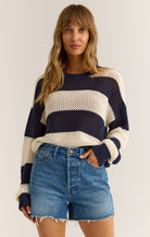 Z Supply Broadbeach Stripe Sweater-Sweaters-Vixen Collection, Day Spa and Women's Boutique Located in Seattle, Washington