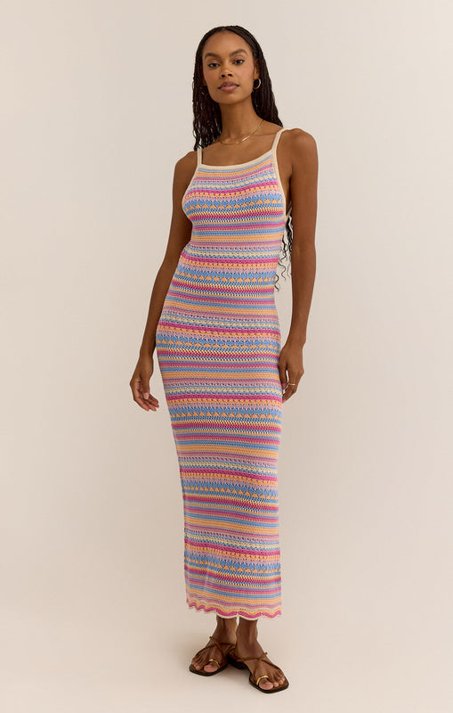 Santa Cruz Stripe Midi Dress-Dresses-Vixen Collection, Day Spa and Women's Boutique Located in Seattle, Washington