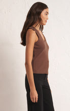 Sirena Rib Tank, Whipped Mocha-Tank Tops-Vixen Collection, Day Spa and Women's Boutique Located in Seattle, Washington
