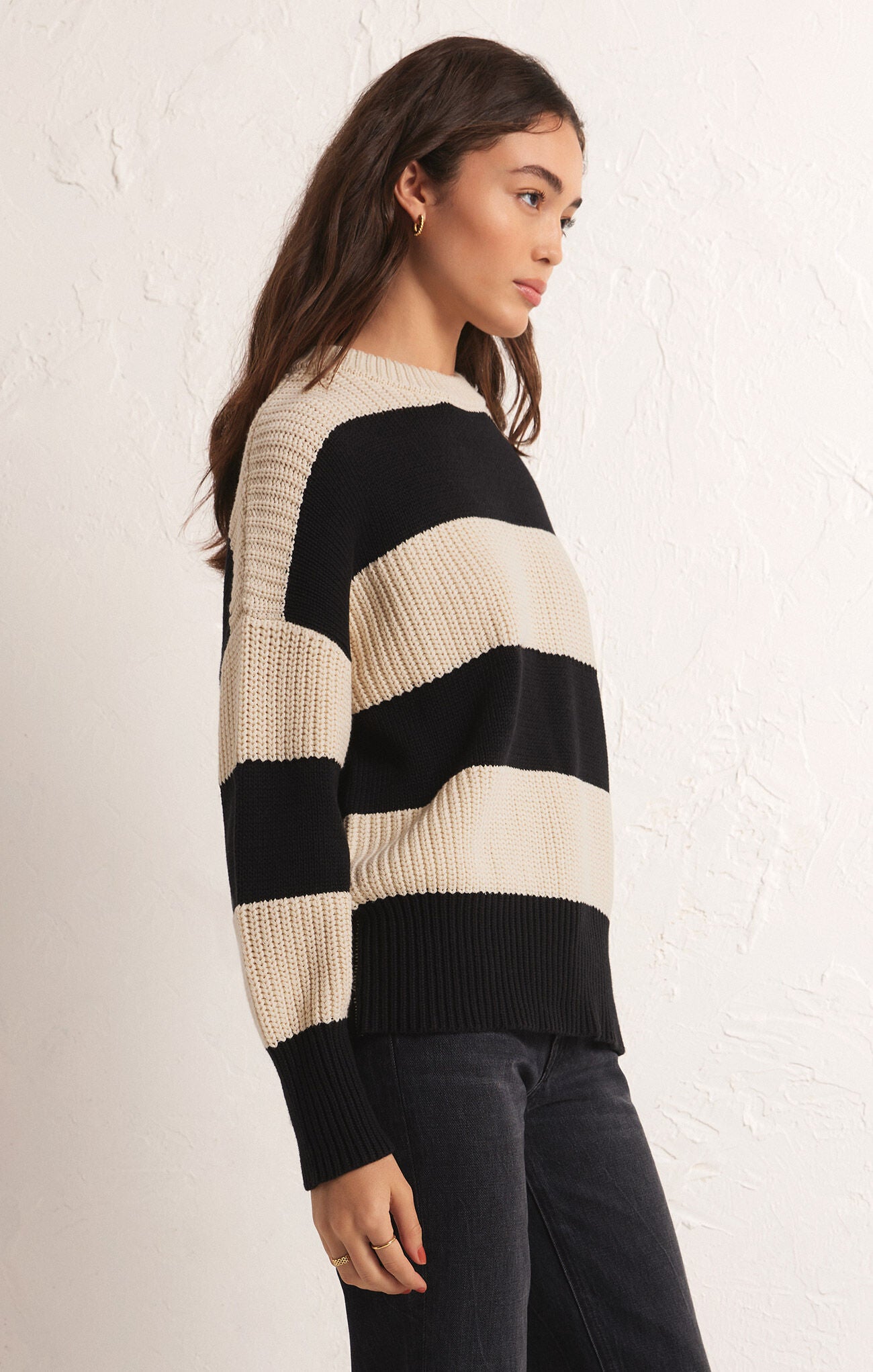 Fresca Stripe Sweater-Sweaters-Vixen Collection, Day Spa and Women's Boutique Located in Seattle, Washington