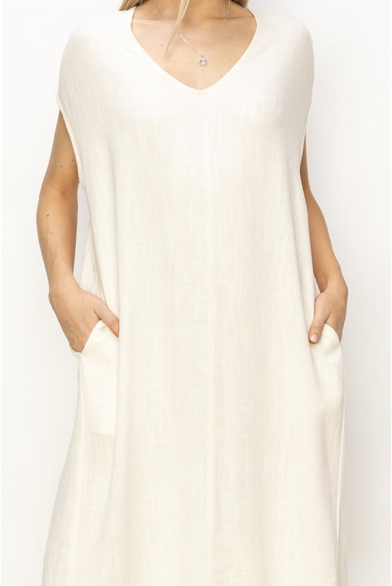 Juliette Oversized Linen Dress-Dresses-Vixen Collection, Day Spa and Women's Boutique Located in Seattle, Washington