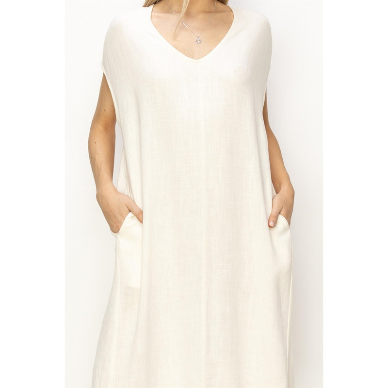 Juliette Oversized Linen Dress-Dresses-Vixen Collection, Day Spa and Women's Boutique Located in Seattle, Washington