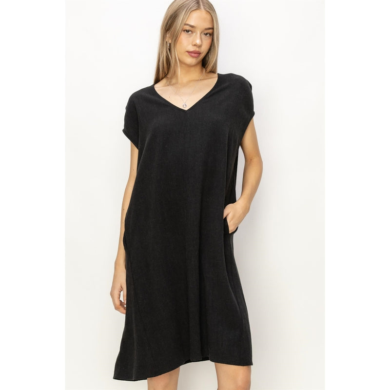 Juliette Oversized Linen Dress-Dresses-Vixen Collection, Day Spa and Women's Boutique Located in Seattle, Washington