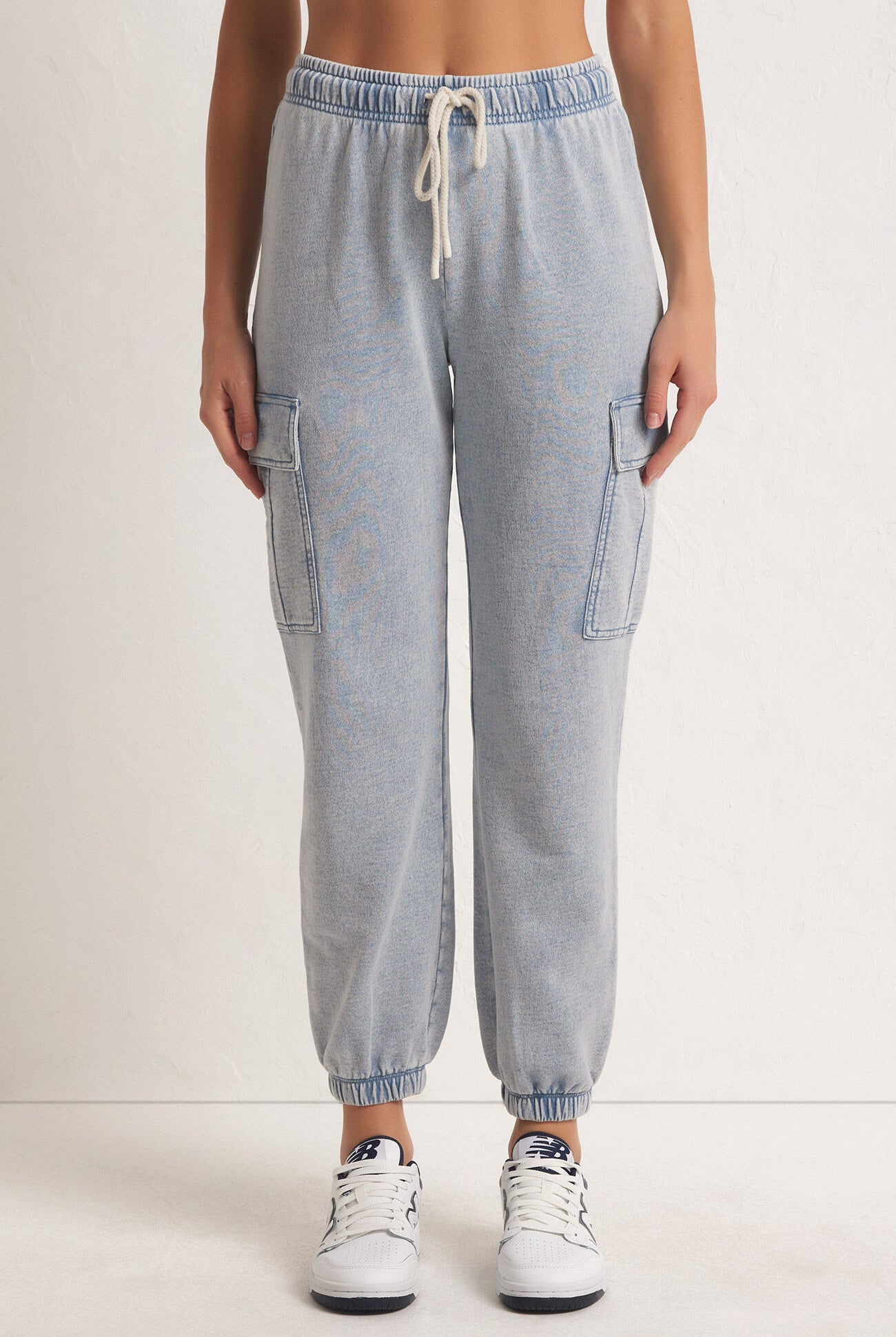 Tempo Knit Denim Jogger-Loungewear Bottoms-Vixen Collection, Day Spa and Women's Boutique Located in Seattle, Washington