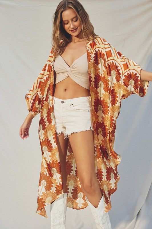 Golden Age High Slits Kimono Duster-Sweaters-Vixen Collection, Day Spa and Women's Boutique Located in Seattle, Washington