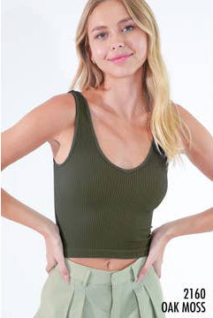Reversible Ribbed Crop Top-Short Sleeves-Vixen Collection, Day Spa and Women's Boutique Located in Seattle, Washington