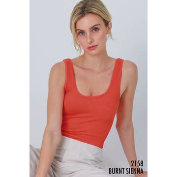 Reversible Ribbed Crop Top-Tank Tops-Vixen Collection, Day Spa and Women's Boutique Located in Seattle, Washington