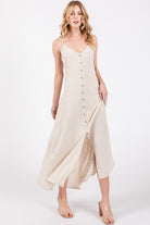 Nori Flowy Slit Detail Dress-Dresses-Vixen Collection, Day Spa and Women's Boutique Located in Seattle, Washington