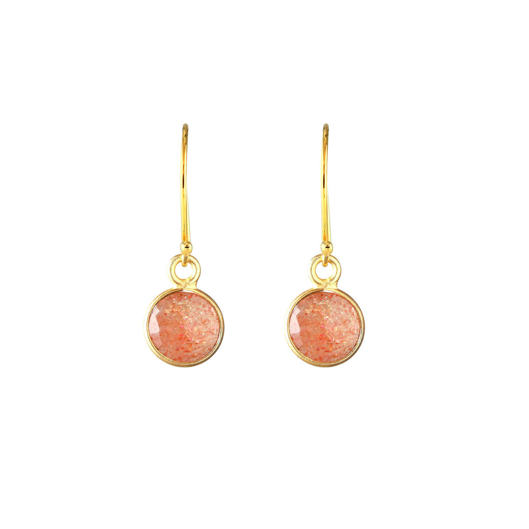 Sunstone Gold Earrings-Earrings-Vixen Collection, Day Spa and Women's Boutique Located in Seattle, Washington