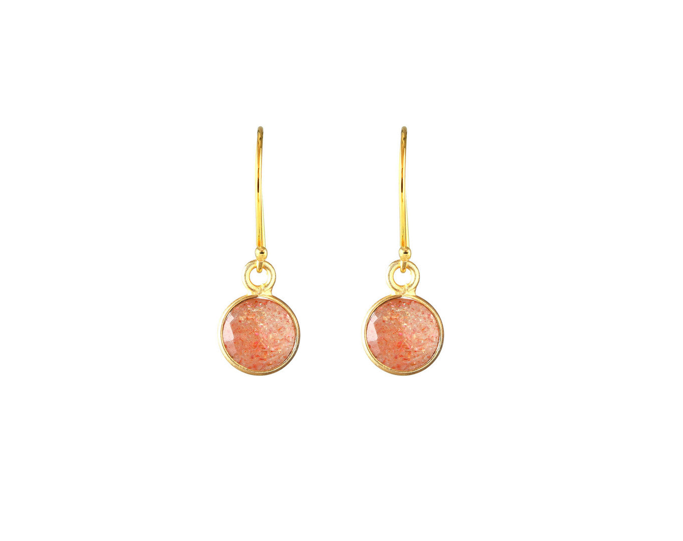 Sunstone Gold Earrings-Earrings-Vixen Collection, Day Spa and Women's Boutique Located in Seattle, Washington