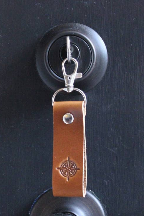 Anchor Keychain Leather Keyfob Keyring-Accessories-Vixen Collection, Day Spa and Women's Boutique Located in Seattle, Washington