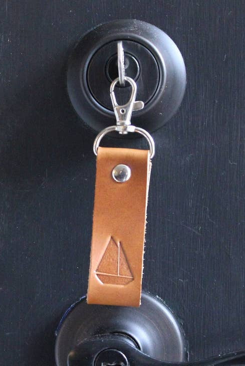 Anchor Keychain Leather Keyfob Keyring-Accessories-Vixen Collection, Day Spa and Women's Boutique Located in Seattle, Washington