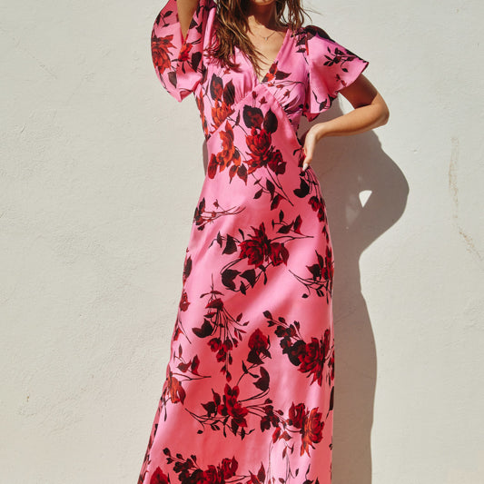 Potential Heartache Flutter Sleeve Maxi Dress-Dresses-Vixen Collection, Day Spa and Women's Boutique Located in Seattle, Washington