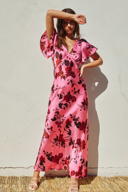 Potential Heartache Flutter Sleeve Maxi Dress-Dresses-Vixen Collection, Day Spa and Women's Boutique Located in Seattle, Washington