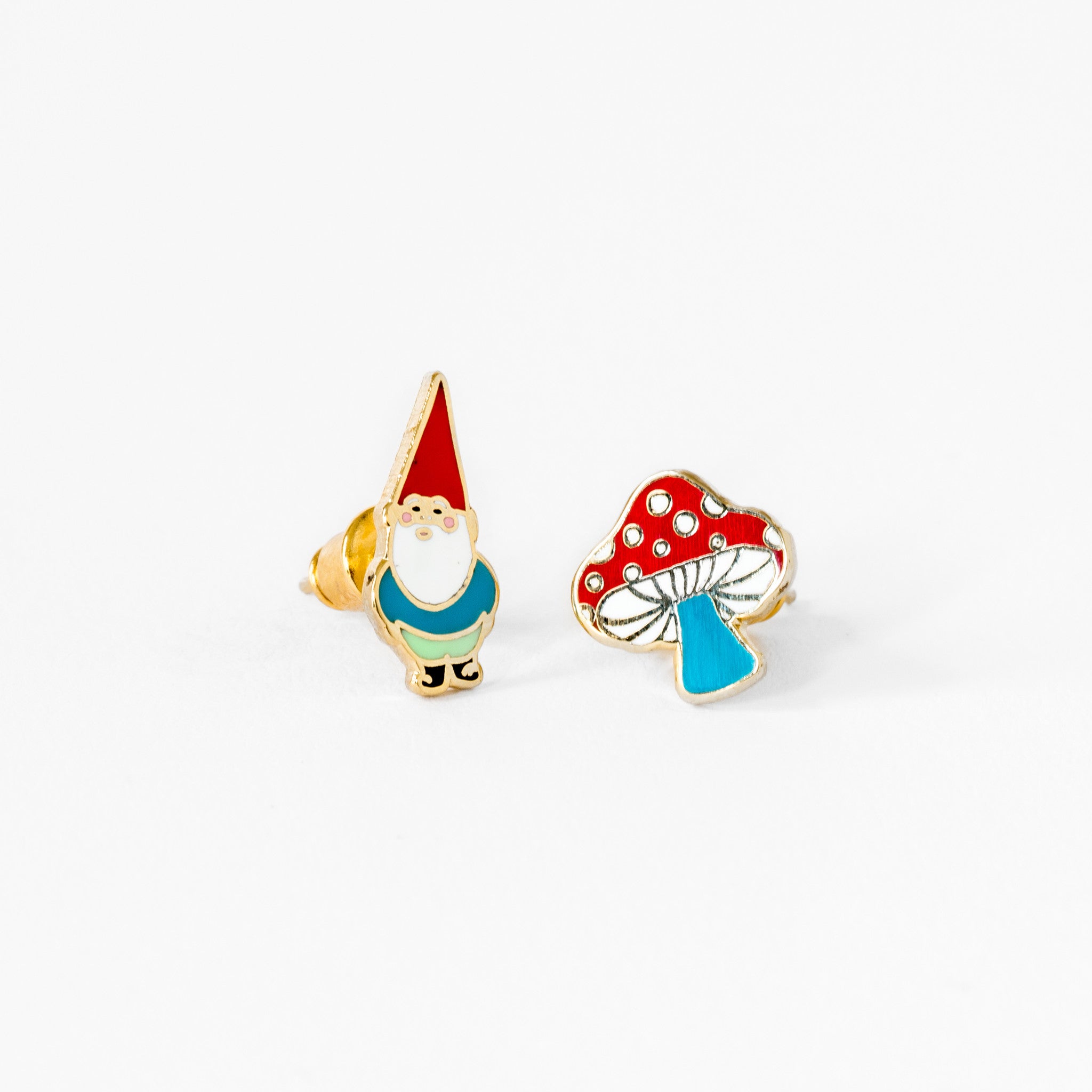 Gnome & Mushroom Earrings-Earrings-Vixen Collection, Day Spa and Women's Boutique Located in Seattle, Washington