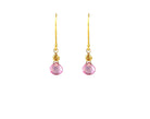 Pink Topaz Tiny Gold Earrings-Earrings-Vixen Collection, Day Spa and Women's Boutique Located in Seattle, Washington