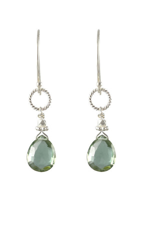 Green Quartz Rope Earrings-Earrings-Vixen Collection, Day Spa and Women's Boutique Located in Seattle, Washington