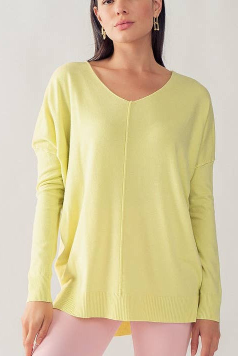 Soft Lime Dream Tunic Sweater-Sweaters-Vixen Collection, Day Spa and Women's Boutique Located in Seattle, Washington