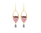 Gold Marquis Earrings-Earrings-Vixen Collection, Day Spa and Women's Boutique Located in Seattle, Washington