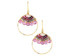Large Gold Pink Topaz Hoops-Earrings-Vixen Collection, Day Spa and Women's Boutique Located in Seattle, Washington