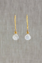 Tiny Gold Moonstone Earrings-Earrings-Vixen Collection, Day Spa and Women's Boutique Located in Seattle, Washington