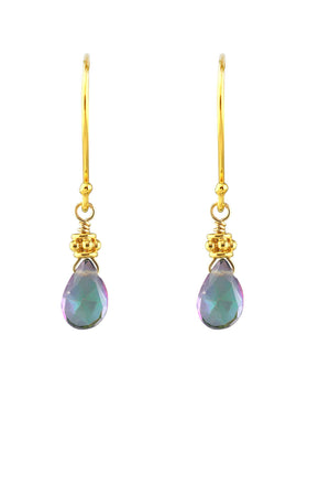 Tiny Gold Mystic Topaz Earrings-Earrings-Vixen Collection, Day Spa and Women's Boutique Located in Seattle, Washington