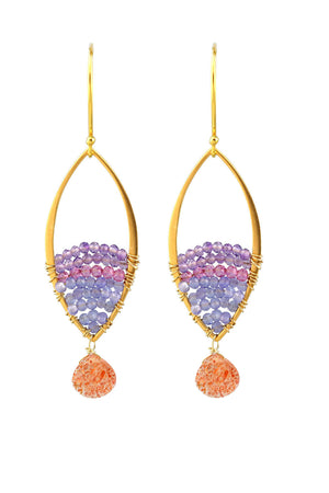 Gold Marquis Earrings-Earrings-Vixen Collection, Day Spa and Women's Boutique Located in Seattle, Washington