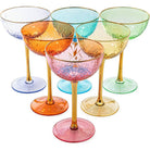 Colored Coupe Art Deco Glasses-Glasswares-Vixen Collection, Day Spa and Women's Boutique Located in Seattle, Washington