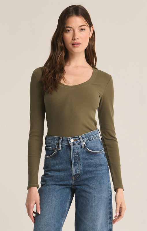 Sirena Rib Tee-Long Sleeves-Vixen Collection, Day Spa and Women's Boutique Located in Seattle, Washington