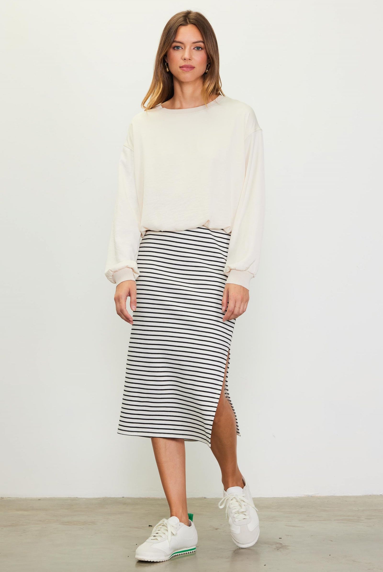 Monica Striped Skirt-Skirts-Vixen Collection, Day Spa and Women's Boutique Located in Seattle, Washington
